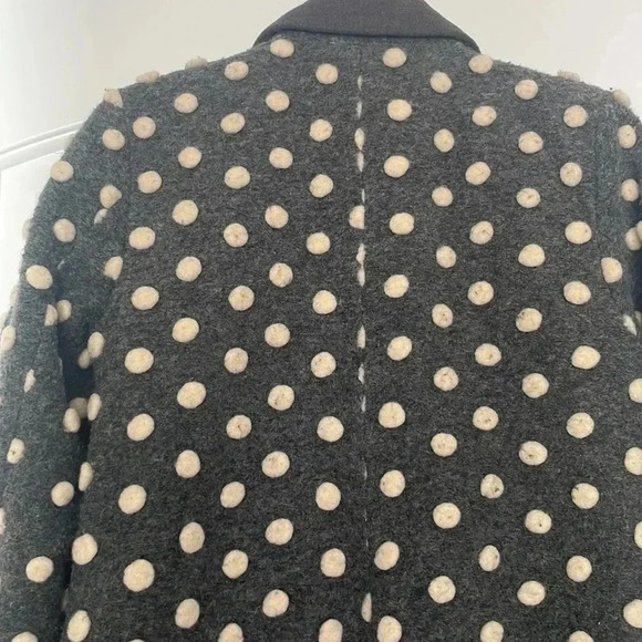 Modcloth Salient Style Wool Coat Polkadot Gray Sz XS - Picture 12 of 15